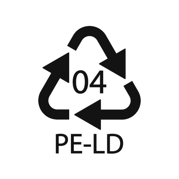 PELD 04 recycling code symbool Kunststof recycling vector lage dichtheid polyethyleen teken
