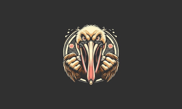 pelican angry vector illustration artwork design