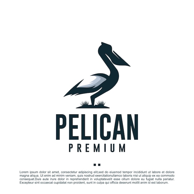 Pelican bird, logo design template