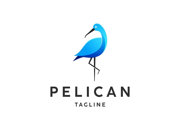 Pelican bird logo modern flat design