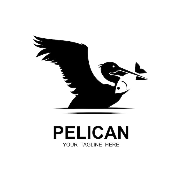 Pelican bird logo vector icon illustration design logo for adventure and brand company