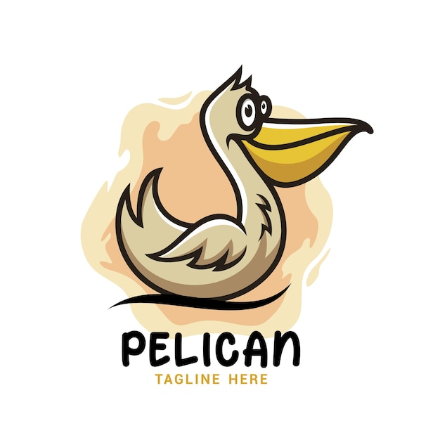 Modello vettoriale del logo dell'uccello del pellicano