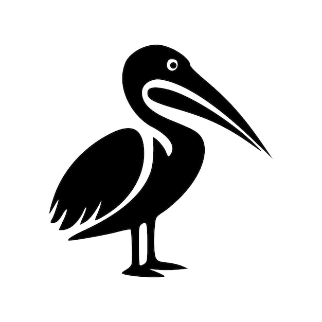 Pelican black silhouette vector illustration