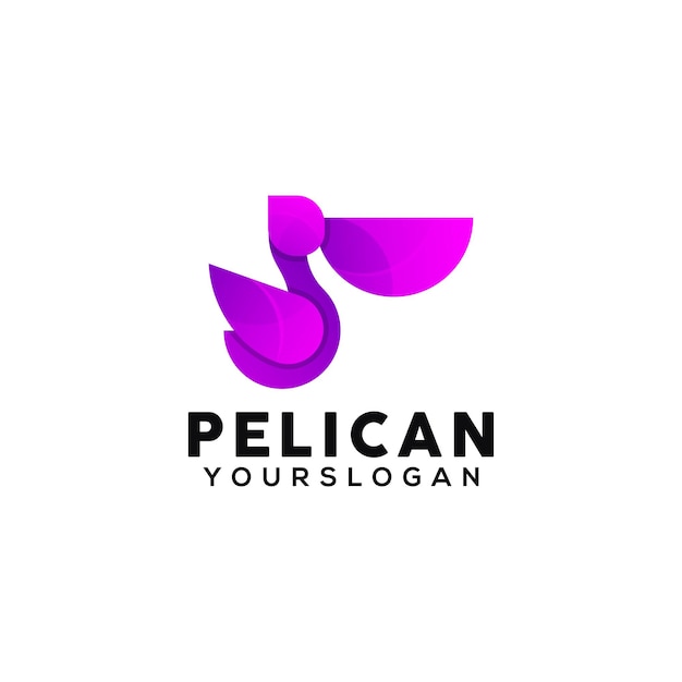 Pelican colorful logo design template