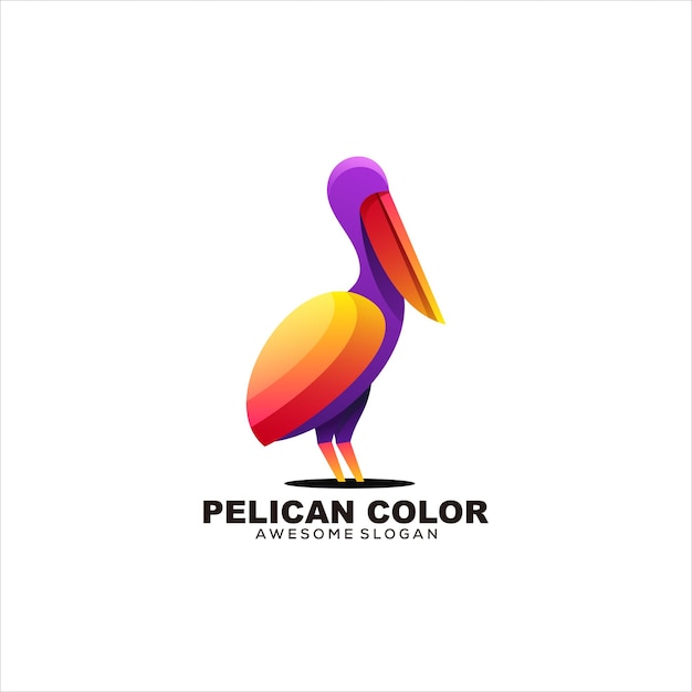 Pelican colorful logo illustration vector