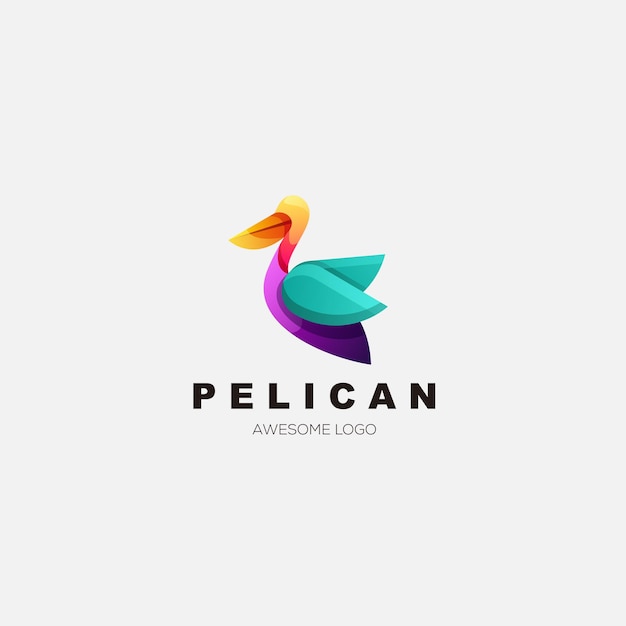 Pelican design gradient colorful logo