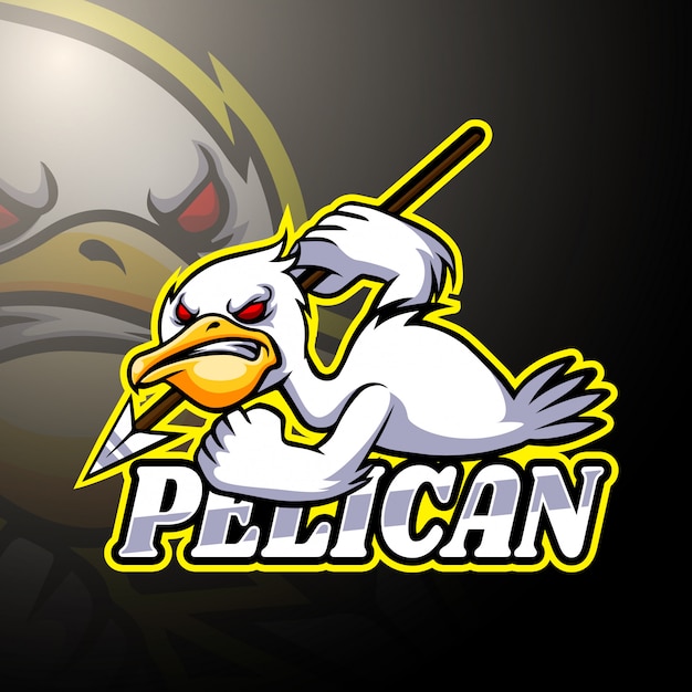 Pelican esport logo mascotte ontwerp