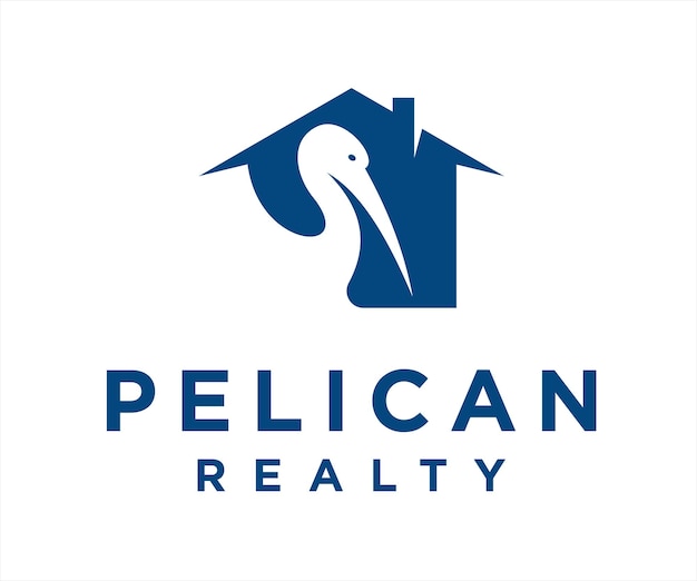 pelican house logo design vector illustration