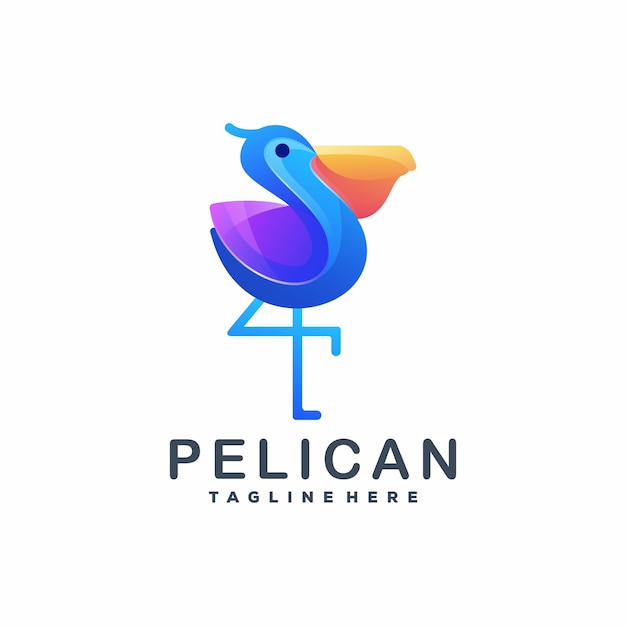 Pelican kleurrijke logo sjabloon