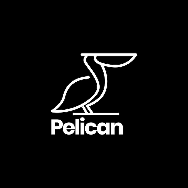 Pelican lines art modern logo design