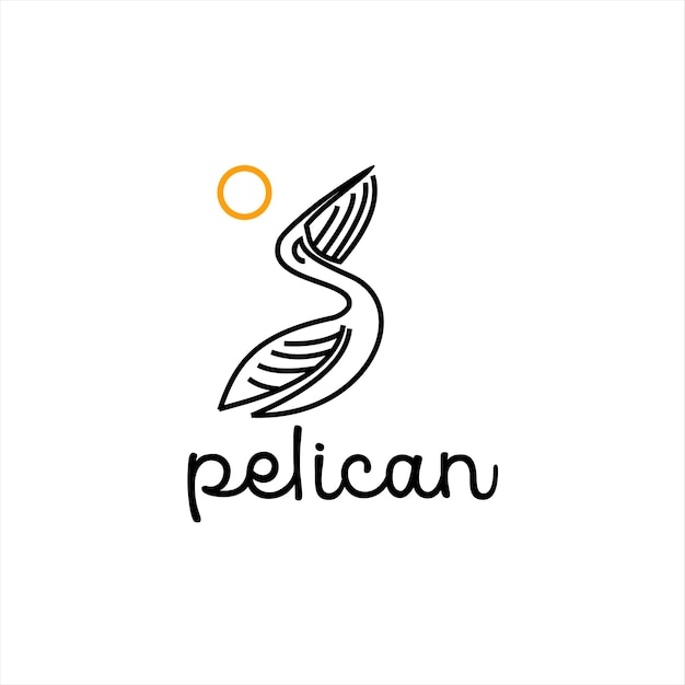 Pelican logo design bird animal vector