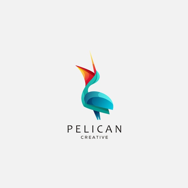 pelican logo design gradient colorful