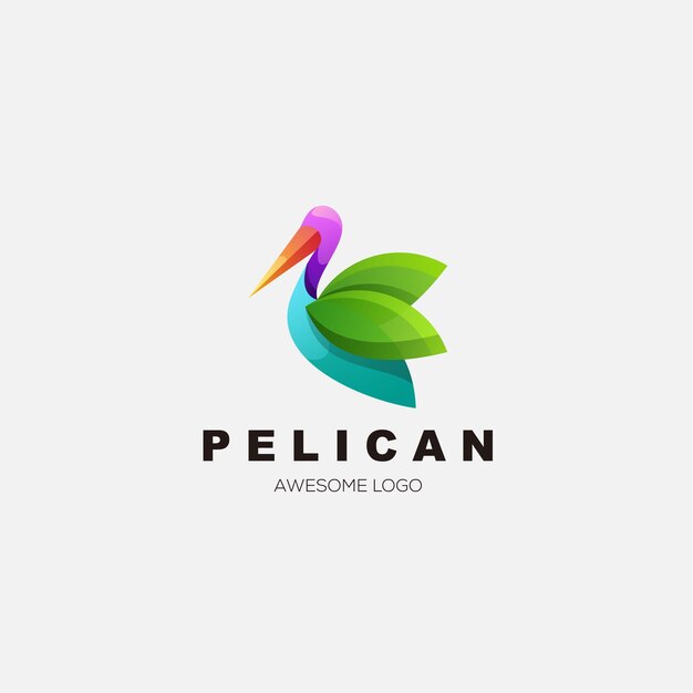 Pelican logo gradient design template