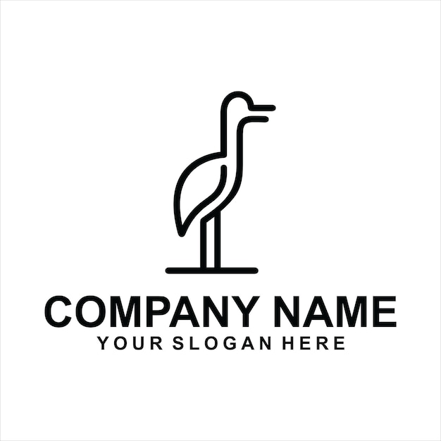 Pelican outline animals logo vector