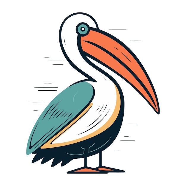 Vector pelican vector illustration of a pelican in cartoon style