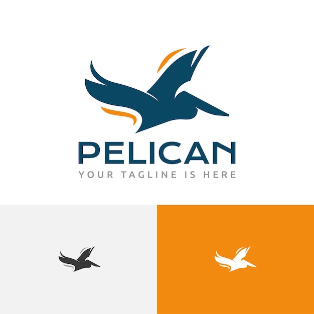 Pelican Wings Bird Flying Tour Travel Wildlife Logo