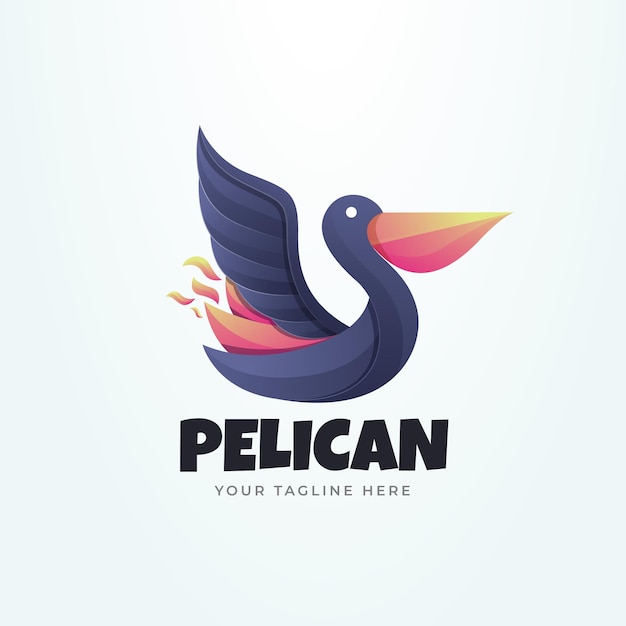 Vector pelikaan logo sjabloonontwerp