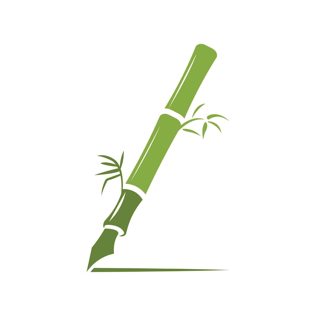 pen bamboe bamboe groen natuur logo ontwerp sjabloon merk bedrijf