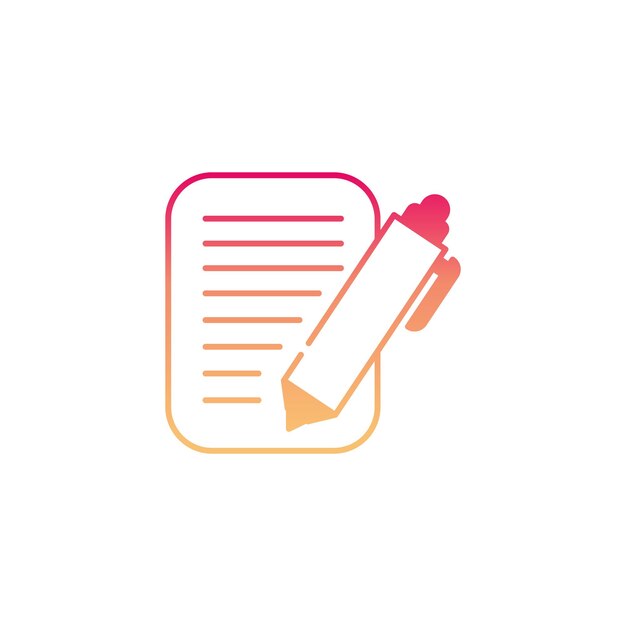 Vector pen and document icon