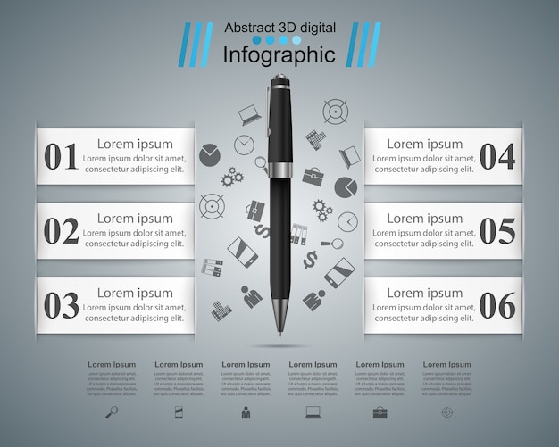 Pen, education icon. Business infographic