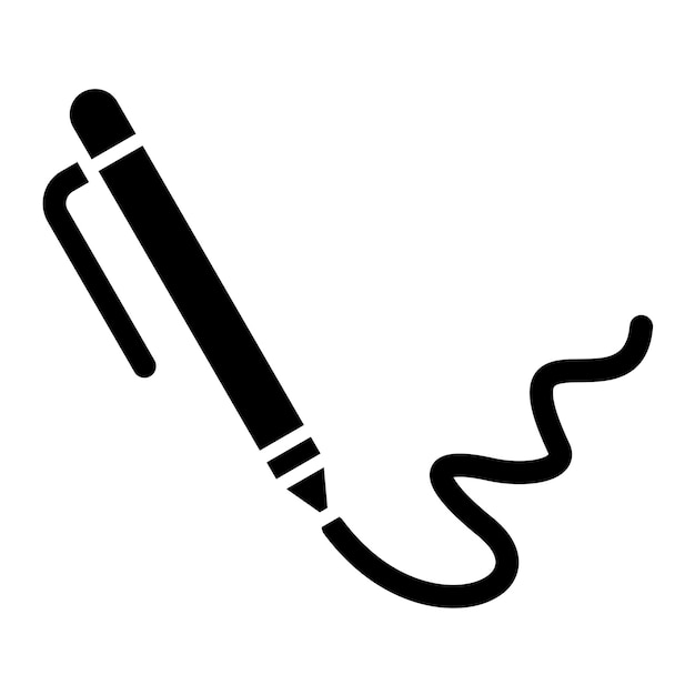 Pen Glyph Solid Black Illustration