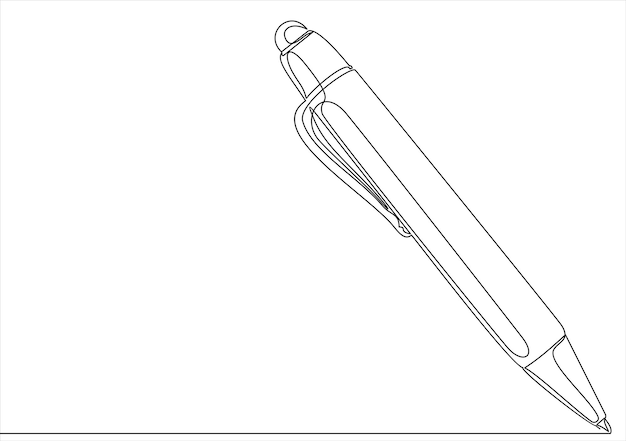 Vettore icona della linea della penna disegno vettoriale a linea continua