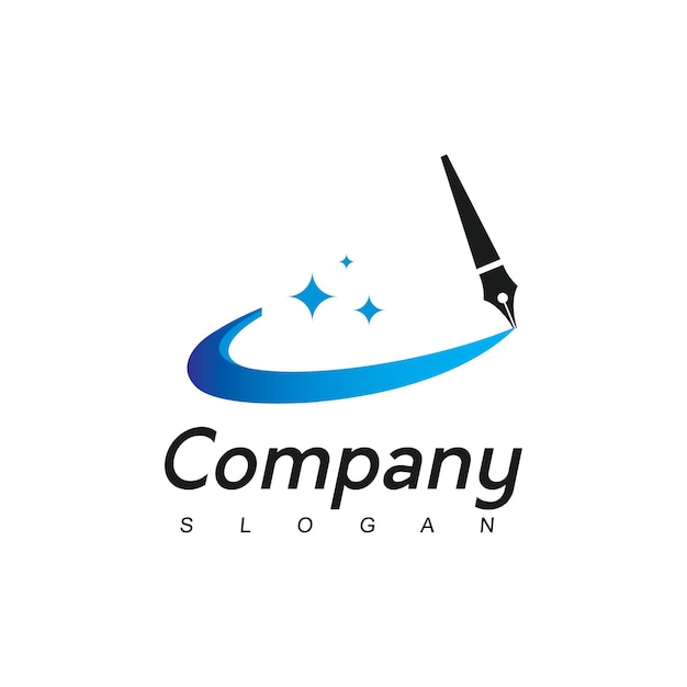 ペンのロゴ ビジネス 教育と法律事務所 会社のシンボル