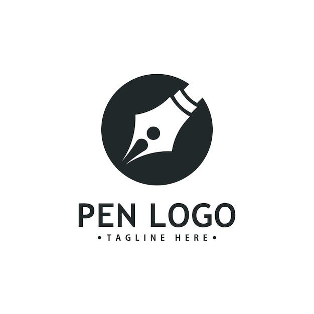 pen logo icon template. company writer identity