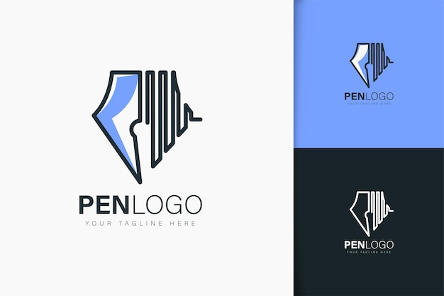 Pen logo ontwerp lineaire stijl