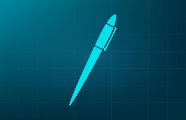 Pen pencil stationery symbol Vector illustration on blue background Eps 10