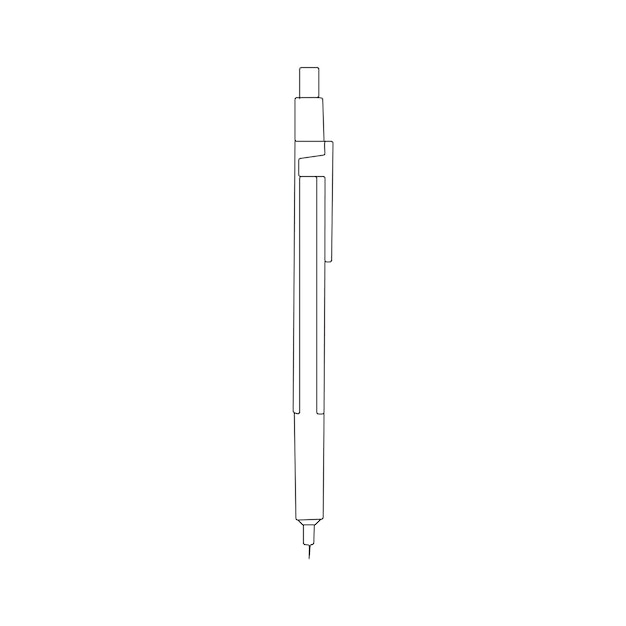 Vector pen schrijven in doorlopende lijntekening potloodsymbool van studie- en onderwijsconcept in eenvoudige lijn
