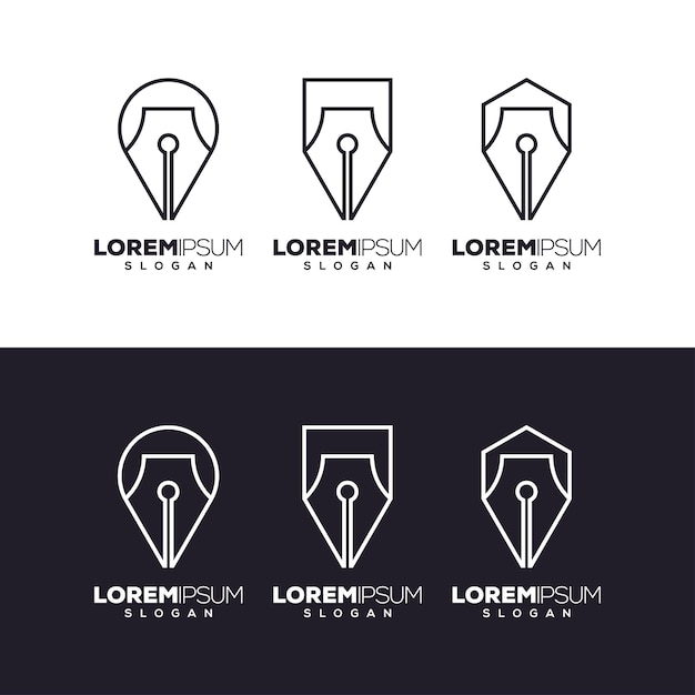 Vector pen set logo design