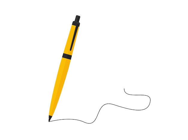 Vector pen and signature flat icon vector.