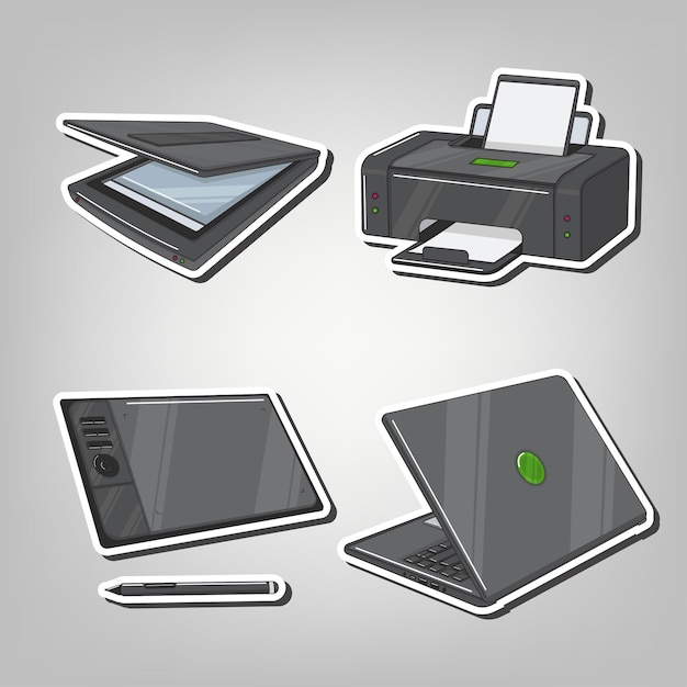 Pen tablet. Elektronisch kantoorontwerpapparaat. vector illustratie