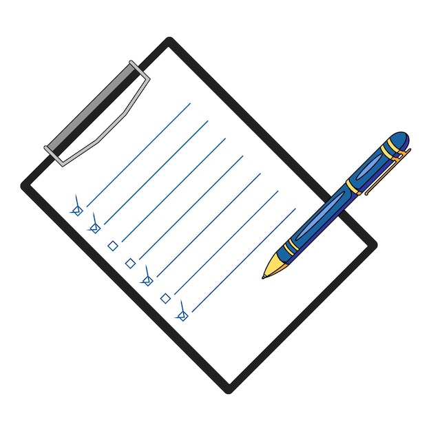 Pen and tablet for paper on white background