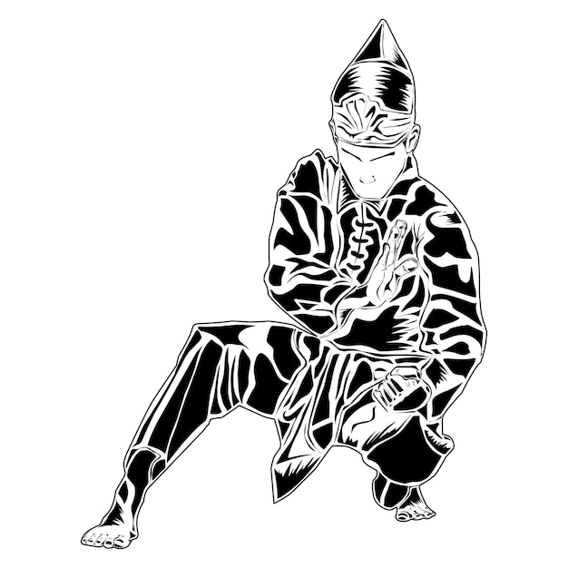 Pencak silat bewegingsbeelden geschikt voor het ontwerpen van t-shirts logo's posters onderwijs en andere