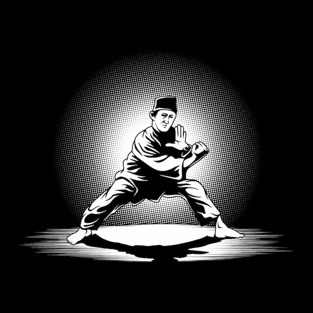 Vector pencak silat illustratie