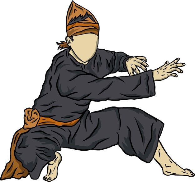 pencak silat vector illustration character