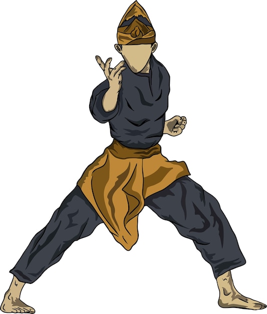 pencak silat vector illustration character