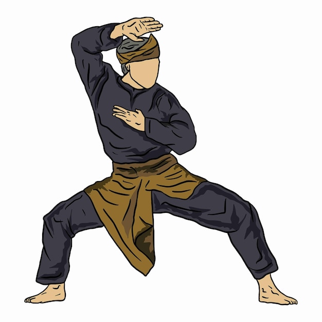 Vector pencak silat vector illustration