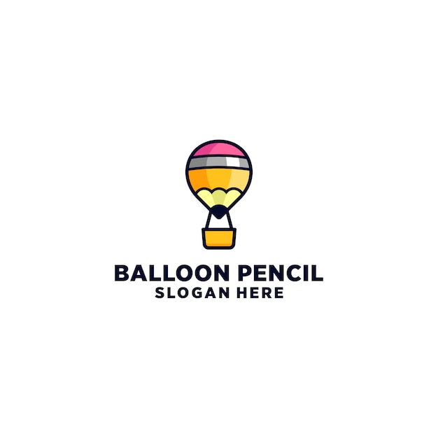 Pencil air ballon logo ontwerp