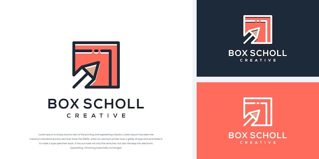 pencil in box logo design