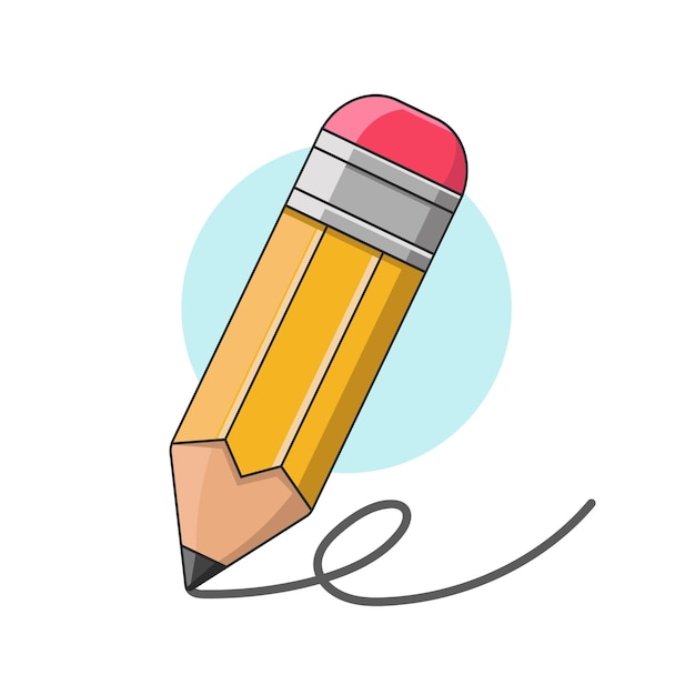 Vector pencil cartoon and white background