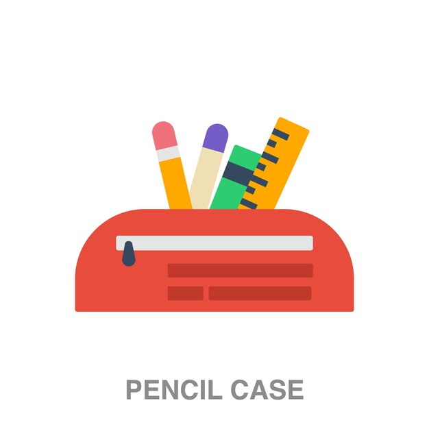 Vector pencil case illustration on transparent background