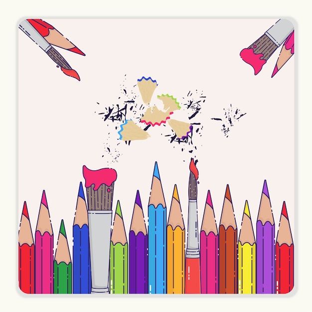 pencil colour illustration background