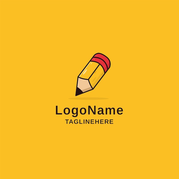 Pencil creative logo design vector