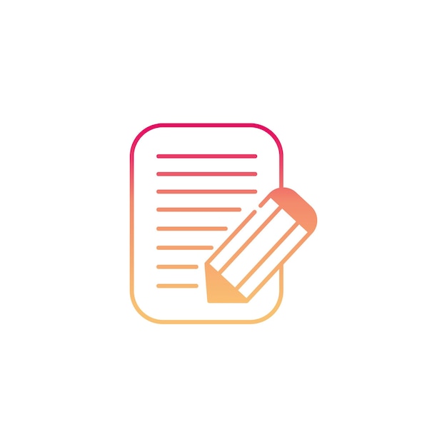 Pencil and document icon