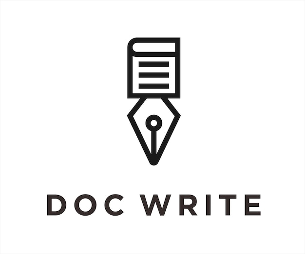 pencil document logo design vector illustration