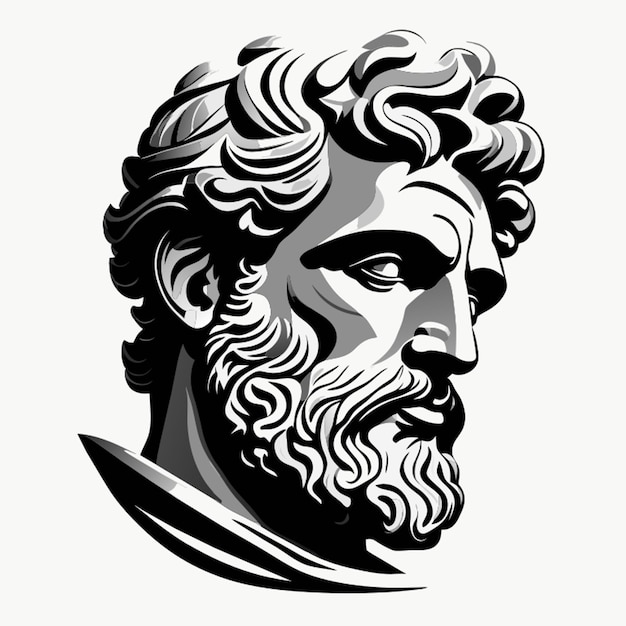 pencil drawing of a stoic vector illustration