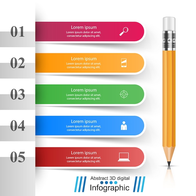 Pencil, education icon. Business infographic